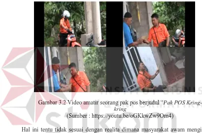 Gambar 3.2 Video amatir seorang pak pos berjudul “Pak POS Kring-kring 