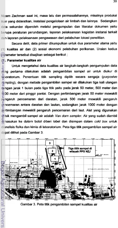 Gambar 3. Peta titik pengambilan sampel kualitas air 