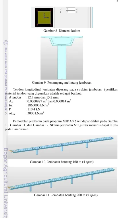 Gambar 8  Dimensi kolom 