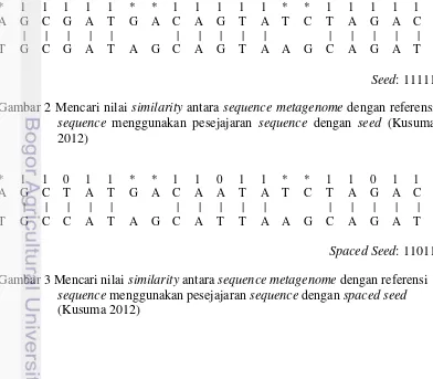 Gambar 2 Mencari nilai similarity antara sequence metagenome dengan referensi 