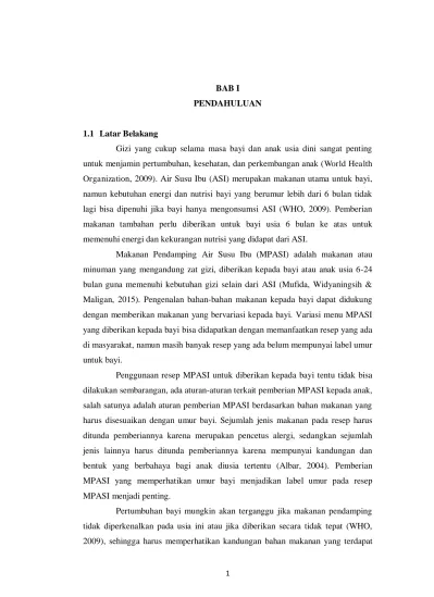 Klasifikasi Resep Makanan Pendamping Air Susu Ibu (mpasi) Dengan Metode 