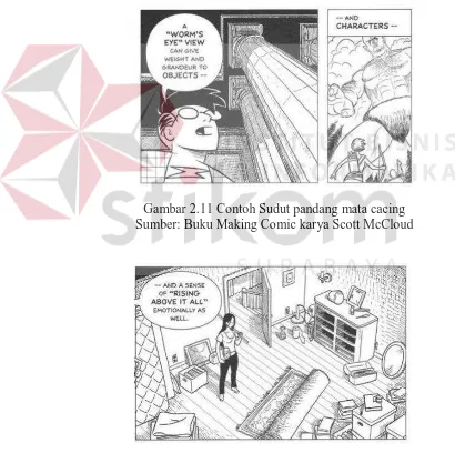 Gambar 2.11 Contoh Sudut pandang mata cacing Sumber: Buku Making Comic karya Scott McCloud 