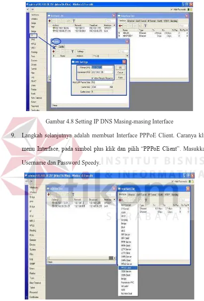 Gambar 4.8 Setting IP DNS Masing-masing Interface 