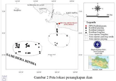 Gambar 2 Peta lokasi penangkapan ikan 
