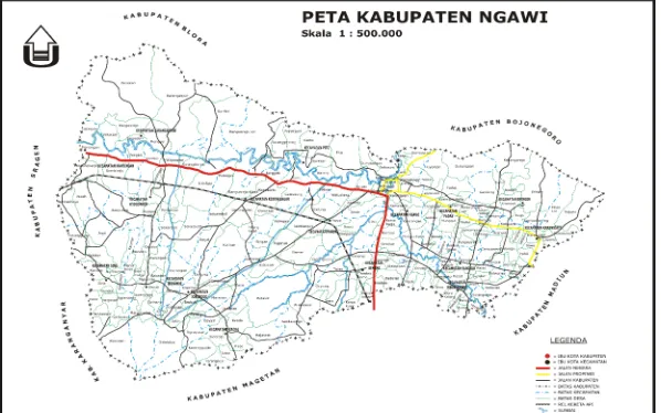Gambar 1.1 Peta Kabupaten Ngawi