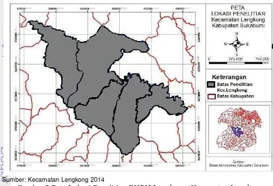 Gambar 2 Peta Lokasi Penelitian BKPH Lengkong, Kecamatan Lengkong  