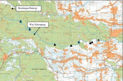 Gambar 3.2 Lokasi Regulating Dam Way Sekampung  