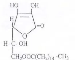 Gambar 5.  Struktur Kimia Askorbil palmitat (Madhavi et al, 1996) 