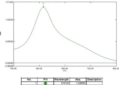Gambar 4.1Kurva serapan maksimum larutan DPPH 40 ppm dalam metanolmenggunakan spektrofotometer UV-Visibel