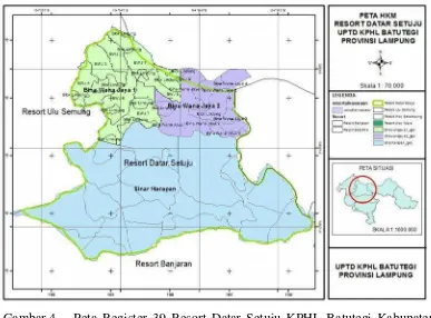 Gambar 4.Peta Register 39 Resort Datar Setuju KPHL Batutegi Kabupaten