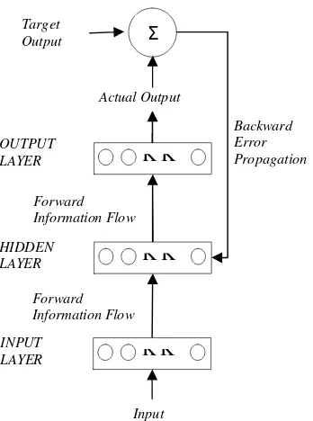 Gambar 4  Arsitektur jaringan propagasi balik (Fu 1994). 