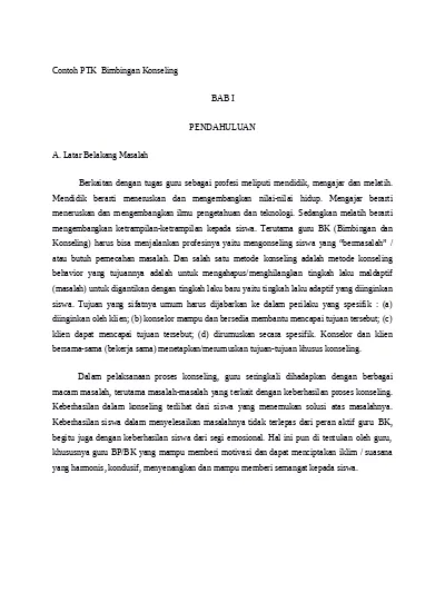 Penelitian Tindakan Kelas Bimbingan Konseling (BK) Lengkap Format Word ...