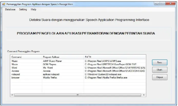 Gambar 10: Setting Speech Recognition