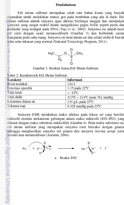 Gambar 3. Struktur kimia Etil Metan Sulfonat  