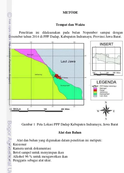 Gambar 1  Peta Lokasi PPP Dadap Kabupaten Indramayu, Jawa Barat 