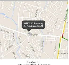 Gambar: 3.1 Peta lokasi SMKN 12 Bandung 