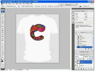Gambar III.6. Tata letak ilustrasi tipografi pada t-shirt 