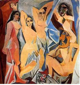 Gambar 4.  Pablo Picasso, Les Demoiselles d’Avignon, 1907 (Sumber: Gardner’s Art Through The Ages, 2001)  