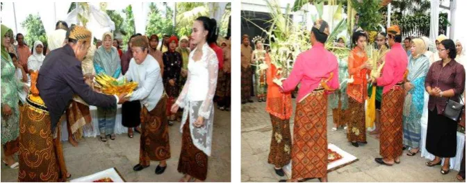 Gambar 3. Prosesi Sanggan dan Tukar Kembar Mayang 