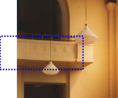 Gambar 9(a&b). Elemen geometris pada bagian dinding pada gereja GPIB Bethel (Sumber: dokumentasi penulis, 2007) 