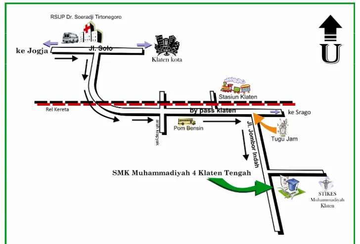 Gambar 6. Peta lokasi penelitiandi SMK Muhammadiyah 4 Klaten tengah