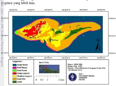 Gambar 7.  Zona geomorfologi terumbu gugusan Pulau Pari, Kepulauan Seribu 