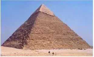 Gambar pyramid yang berbentuk limas segiempat. 