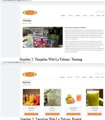 Gambar 3. Tampilan Web La Tahzan: Produk 