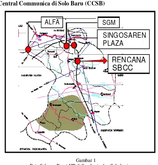Gambar 1 Peta Sebaran Pusat HP di Surakarta dan Sukoharjo 