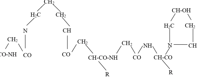 Gambar 1. Struktur kimia gelatin 
