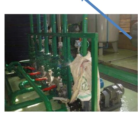 Gambar 3. Kebocoran packing pipa unit proses pengolahan air 