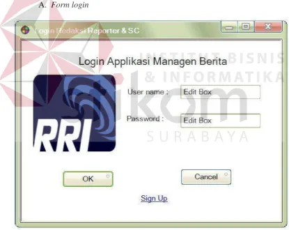 Gambar 4.6 Desain form login 
