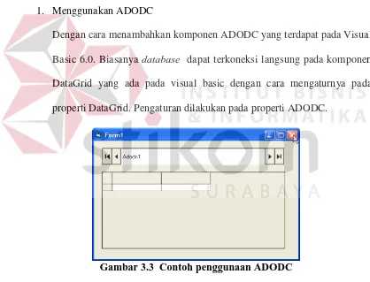 Gambar 3.3  Contoh penggunaan ADODC 