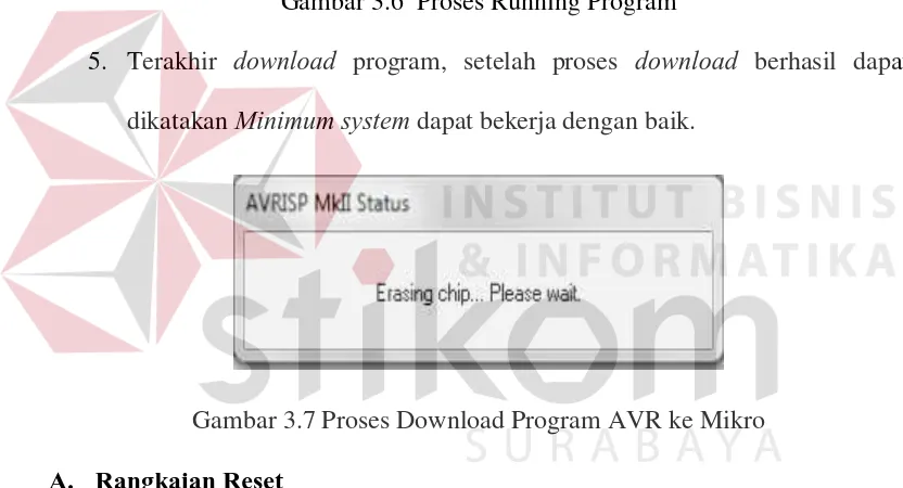 Gambar 3.7 Proses Download Program AVR ke Mikro 