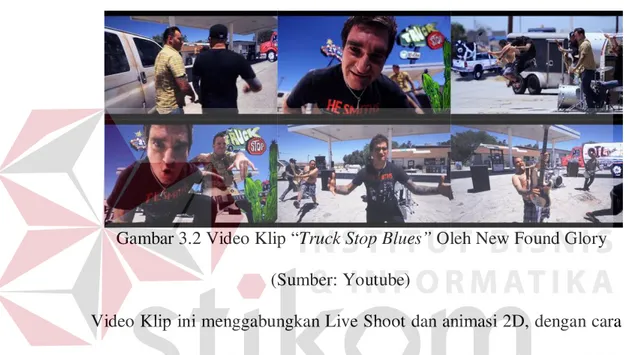 Gambar 3.2 Video Klip “Truck Stop Blues” Oleh New Found Glory  (Sumber: Youtube) 