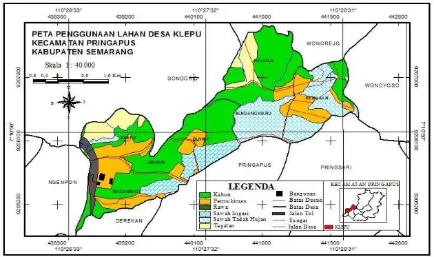 Gambar 4.3. Peta Penggunaan Lahan Desa Klepu Kecamatan Pringapus Kabupaten Semarang 