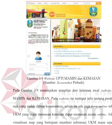Gambar 3.9 Website UPTI MAMIN dan KEMASAN (Sumber: Screenshot Pribadi) 