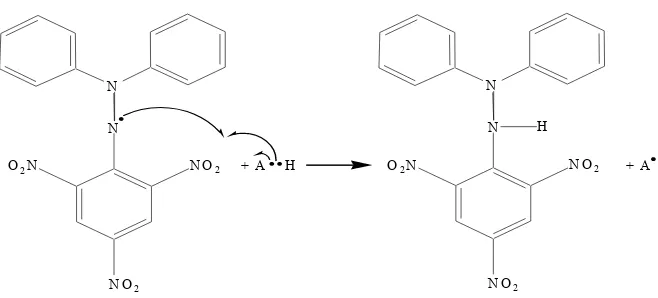 Gambar 1. Reaksi Radikal DPPH dengan Antioksidan (Windono et al., 2001)  