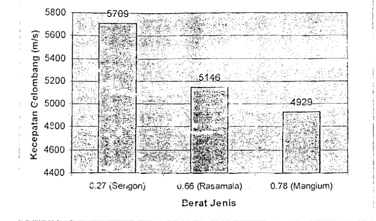 Gambar IV.3. Grafik Nilai Rata­Rata Kecepatan Gelombang Ultrasvnik 