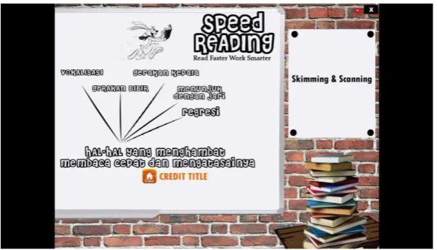 Gambar 3.3 Tampilan halaman utama Speed Reading. 