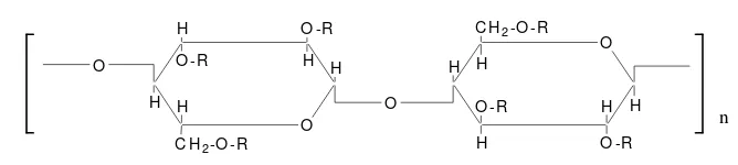 Gambar 1. Struktur kimia HPMC (Rowe, dkk., 2006) 