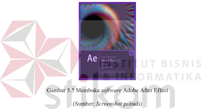 Gambar 5.5 Membuka software Adobe After Effect 
