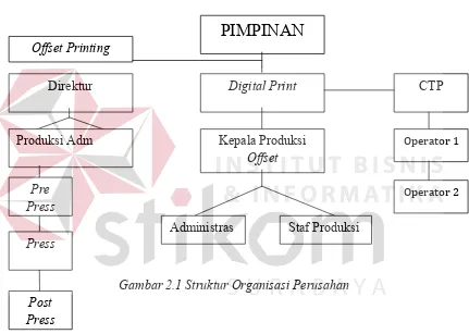 Gambar 2.1 Struktur Organisasi Perusahan 