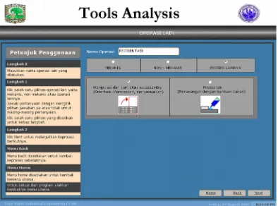 Gambar 4 Menu Utama Tools Analysis
