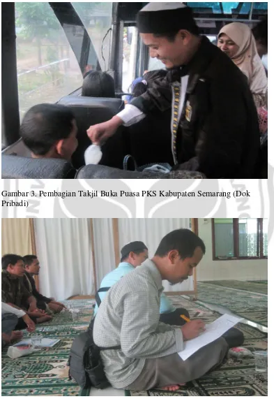 Gambar 3. Pembagian Takjil Buka Puasa PKS Kabupaten Semarang (Dok 
