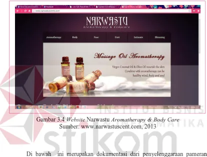 Gambar 3.4 Website Narwastu Aromatherapy & Body Care Sumber: www.narwastuscent.com, 2013 