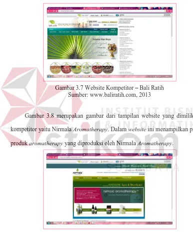 Gambar 3.7 Website Kompetitor – Bali Ratih Sumber: www.baliratih.com, 2013 