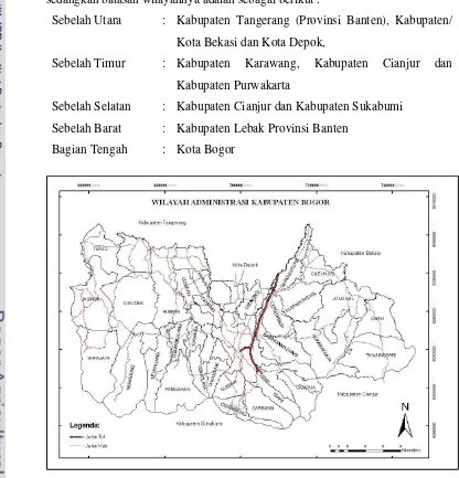 Gambar 2.  Wilayah Administrasi Kabupaten Bogor 