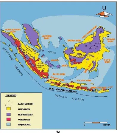 Gambar 1. Posisi tektonik Cekungan Sumatera Selatan dan pembagian subcekungan di Cekungan Sumatera Selatan (Laporan Internal  PT