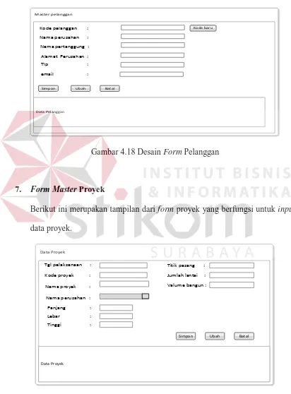 Gambar 4.18 Desain Form Pelanggan 